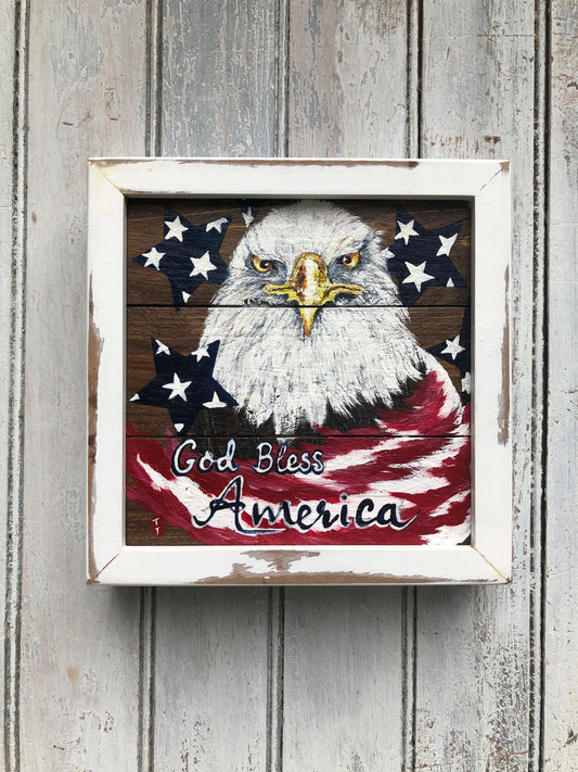 God Bless America, American flag, American flag decal, Eagle flag, Eagle deca, Veterans day, American flag wall art, Patriotic decor, USA