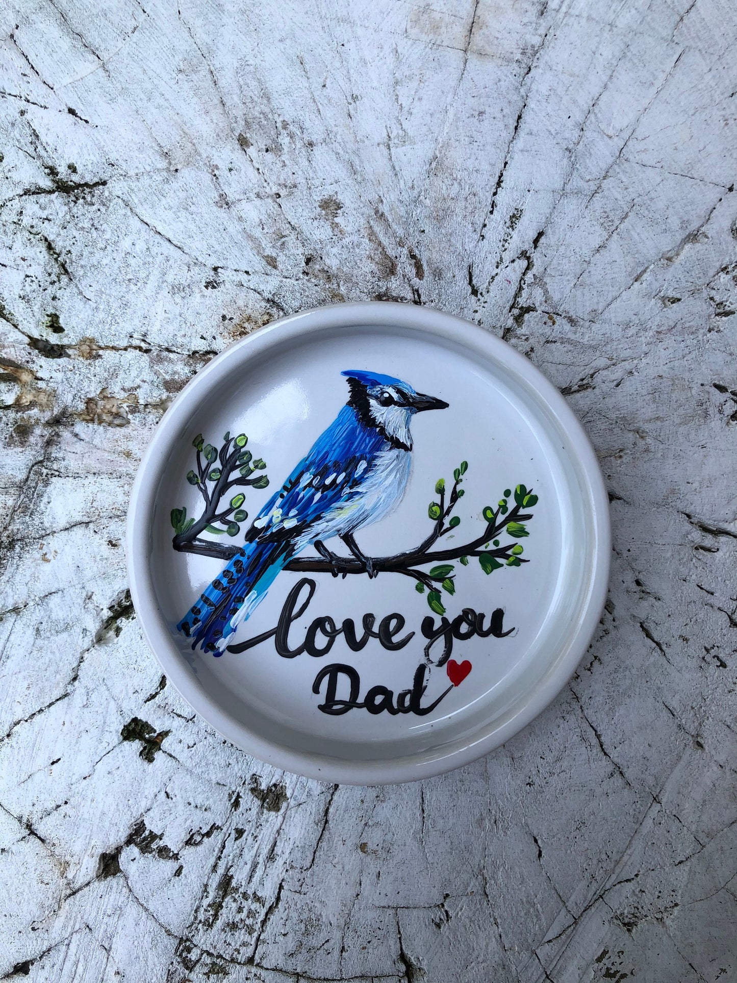 Gift for parents, Wedding gift, Hand painted ring dish, Gift for Mom, Gift for Dad, Gift for couple, Customized Ring dish, Bird ring dish