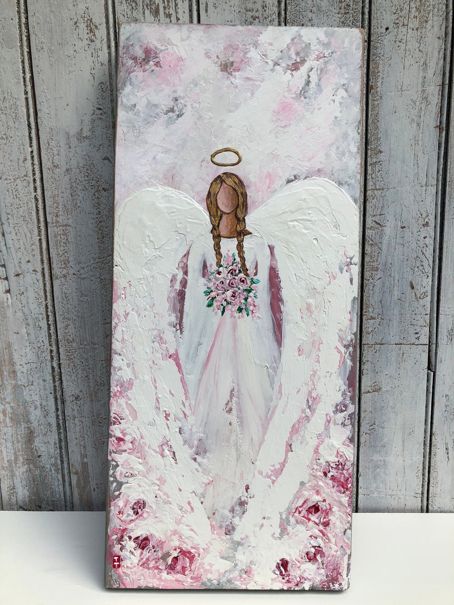 Angel painting on wood