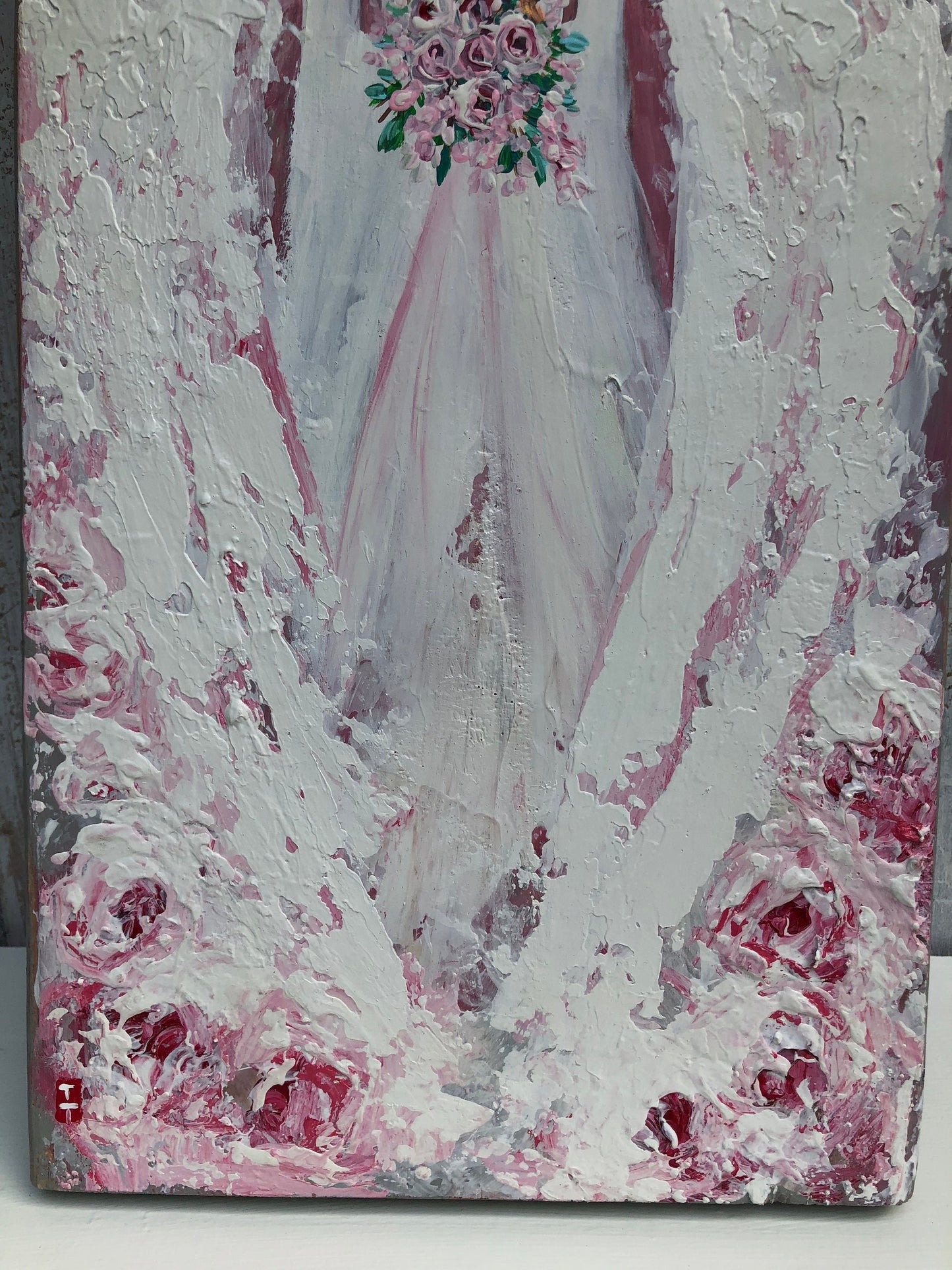 Angel painting on wood