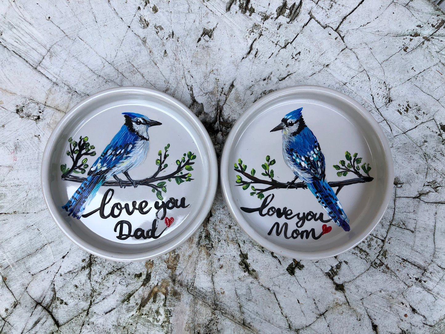 Gift for parents, Wedding gift, Hand painted ring dish, Gift for Mom, Gift for Dad, Gift for couple, Customized Ring dish, Bird ring dish