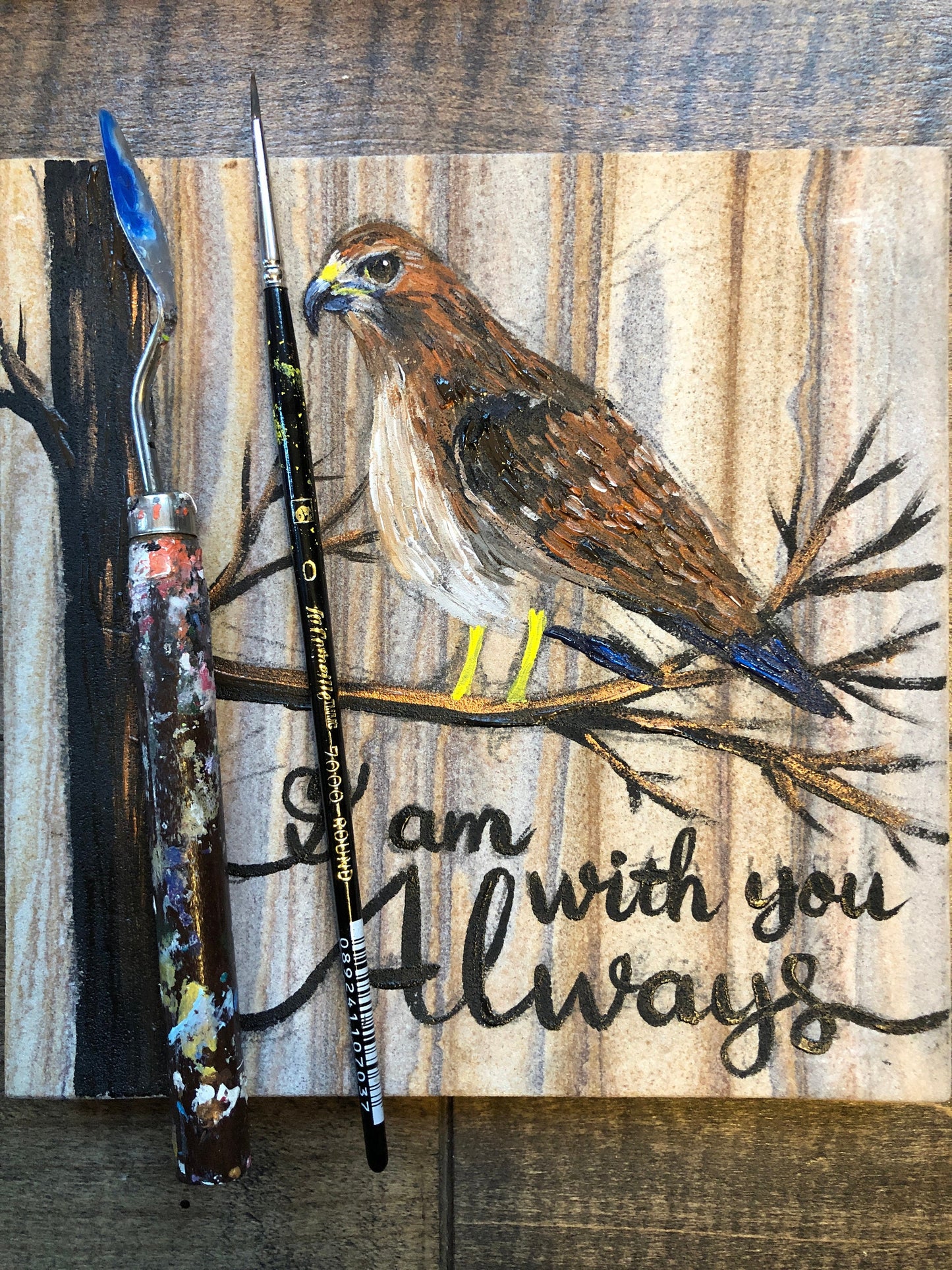 Hawk Painting, Hawk gift, Sympathy gift, In loving memory gift, Loss of mother, Loss of father, I am with you always, Loss of husband