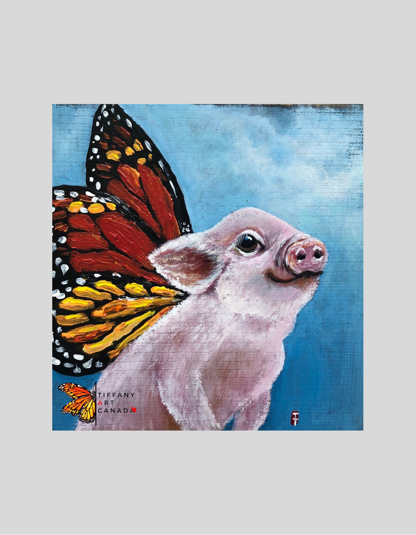 Original pig painting, Pig gifts, Pig art, Pig painting on wood, Farmhouse decor, Farmhouse animals painting, Farm pig wall art, Pig decor