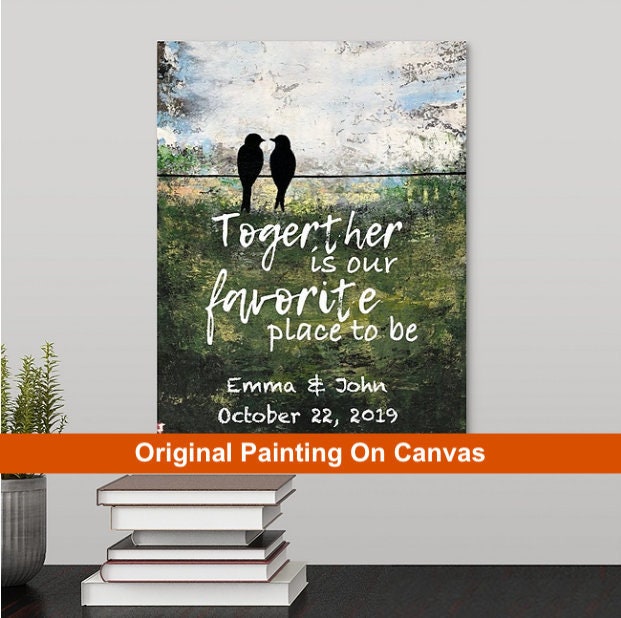 Love birds Painting, Wedding gift