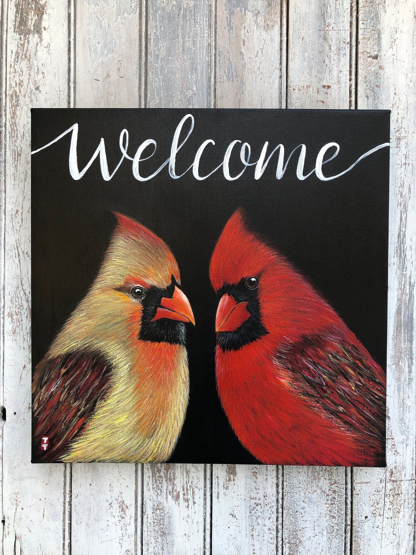 Cardinal Original Painting, Remembrance gift, Sympathy gift, In loving memory gift, Memorial gift, Cardinal decor, Cardinal art,  Cardinal