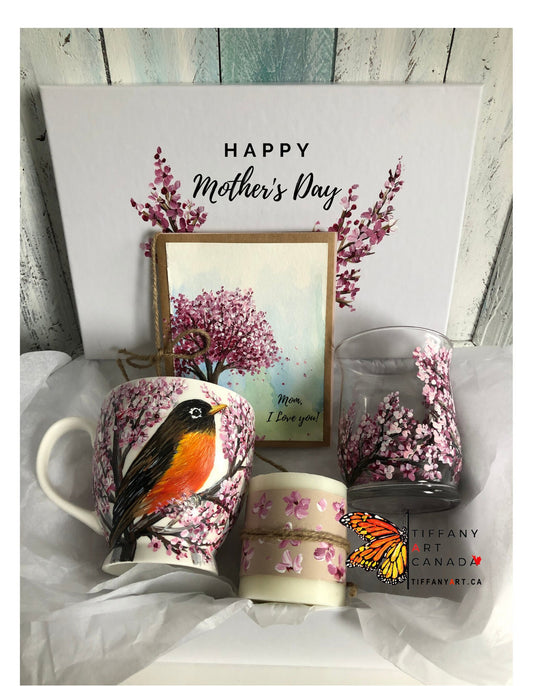 Hand Painted Mom Gift, Mothers Day Gift, Gift For Mom, Mothers Gift Set, Mom Gift Basket, Gift Box For Mom, Mothers Day Personalized