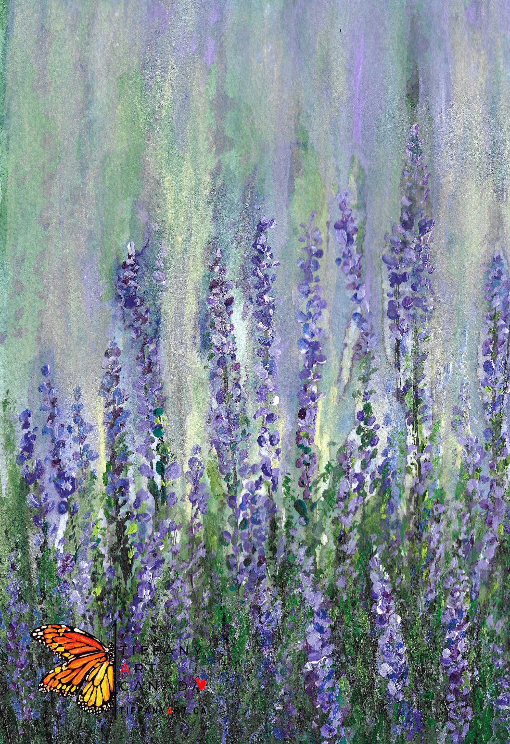 Lavender Field Painting Set Of 2 Flowers Painting Abstract