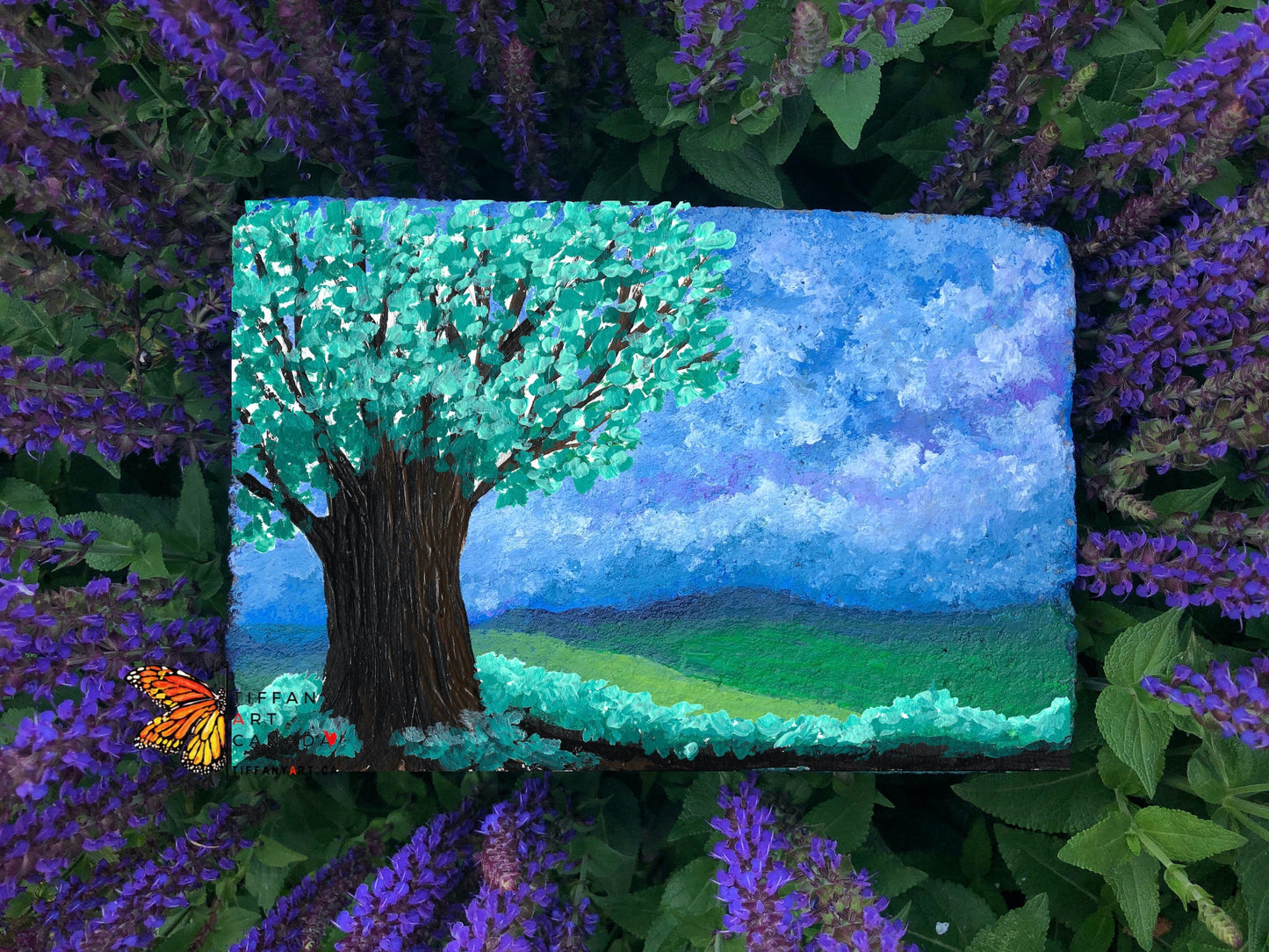 Hand Painted Memorial Stone