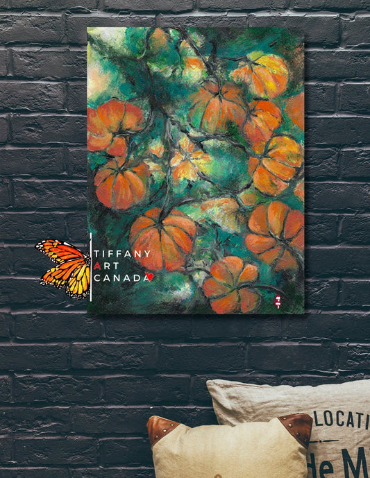 Pumpkins Painting, Fall Painting, Pumpkin Wall Art, Fall Wall Art, Autumn Decor, Fall Pumpkin Wall Decor, Fall Home Decor, TiffanyArtCanada