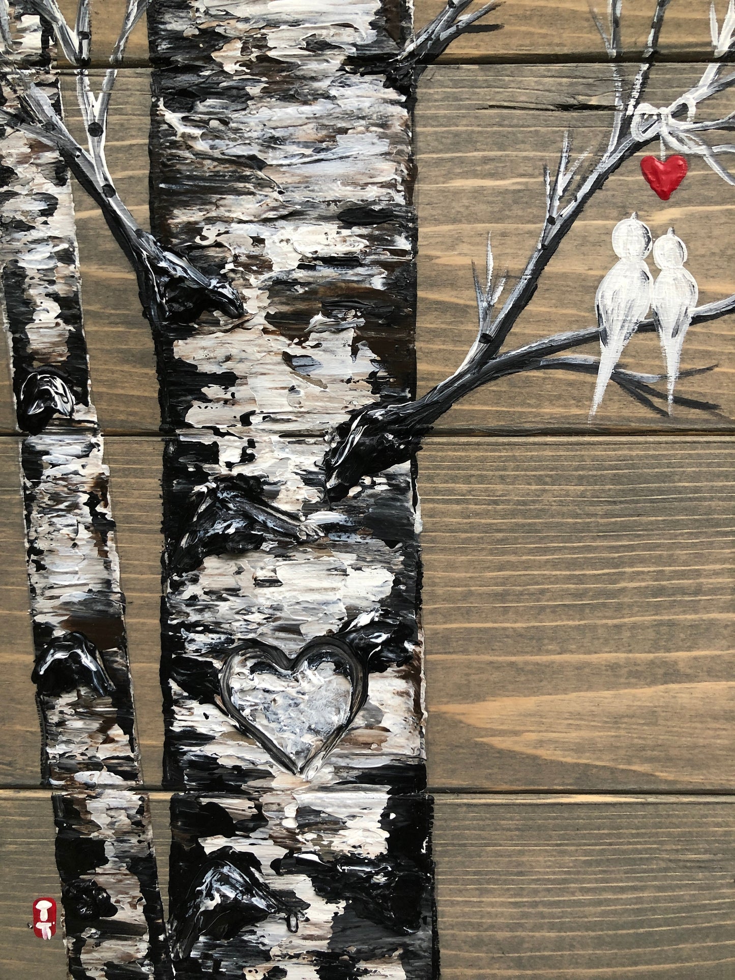 Personalized wedding gift, Birch tree Painting