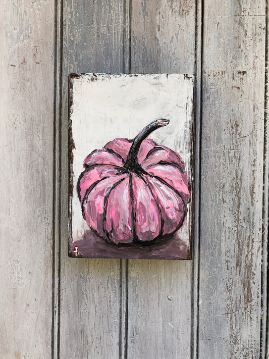 Pink pumpkin painting, Pumpkin wall art, Pumpkin decor, Fall decor, Halloween decor, Thanksgiving decor, Autumn decor, Fall decoration