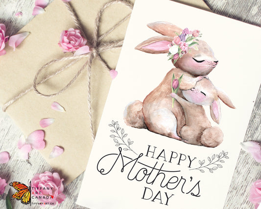 Bunny Card, Baby Shower, Bunny Thank You Card, Some Bunny Loves You, Thank You Note, Mommy and Me Card, Rabbit Card, Mother's Day Card