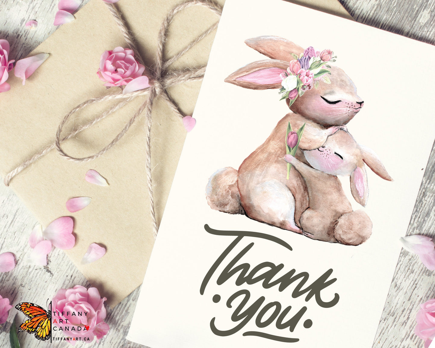 Bunny Card, Baby Shower, Bunny Thank You Card, Some Bunny Loves You, Thank You Note, Mommy and Me Card, Rabbit Card, Mother's Day Card