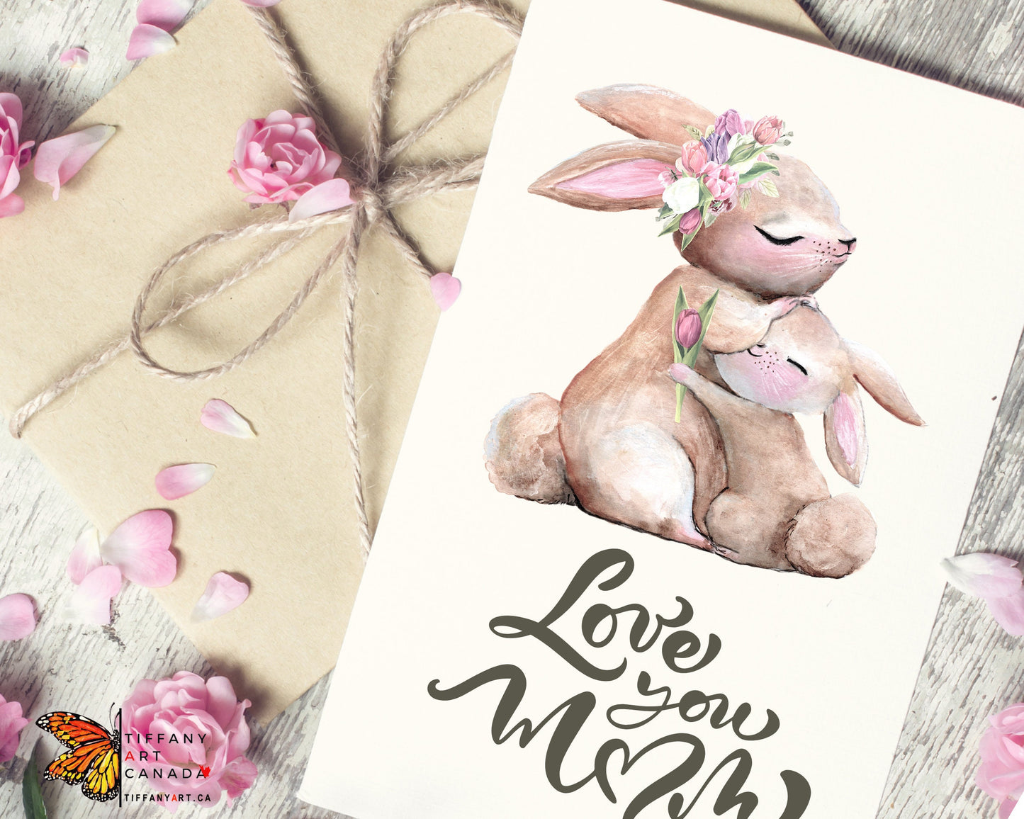 Bunny Card, Baby Shower, Bunny Thank You Card, Some Bunny Loves You, Thank You Note, Mommy and Me Card, Rabbit Card, Mother's Day Card