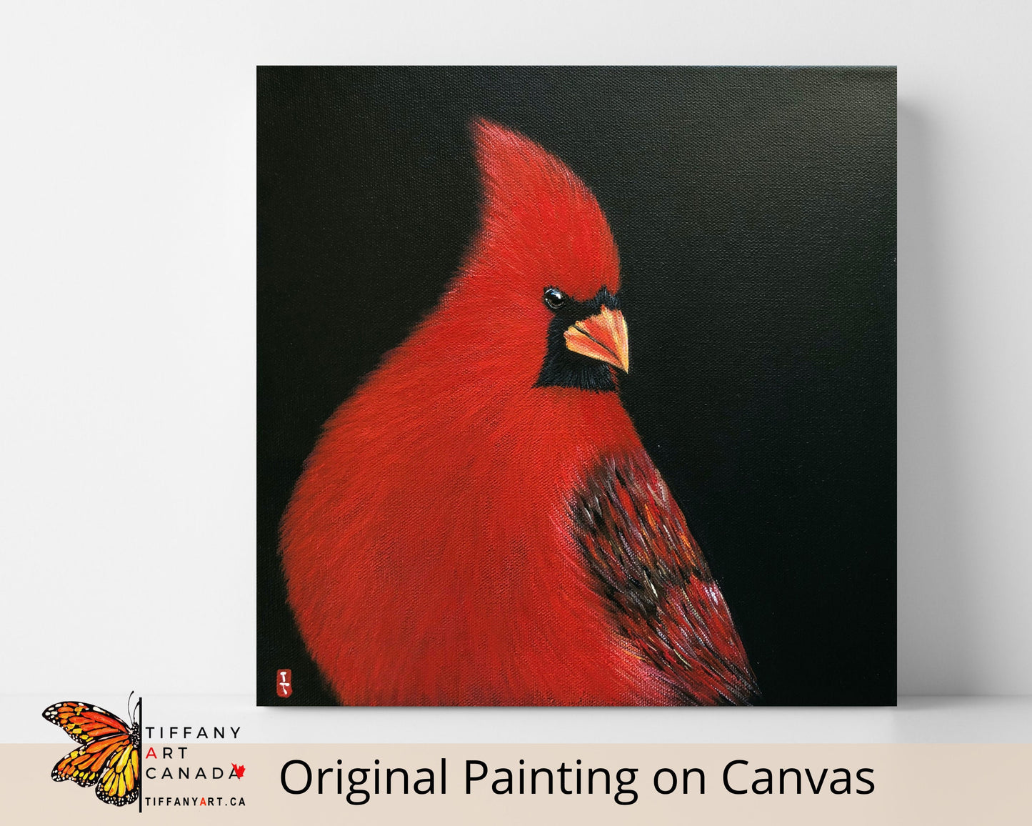 Cardinal Painting, Cardinal Bird Artwork, Red Cardinal Bird, Bird Lover Gift, Cardinal Memorial gift, Cardinal Sympathy gift, State Bird