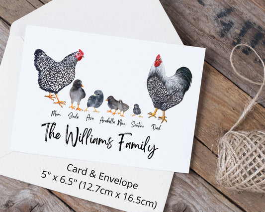 Chicken Family Card, Rooster Family Card, Happy Birthday Mother Clucker, Chicken Birthday Card, Mother's Day Card, Gift For Mom, Chicken Art