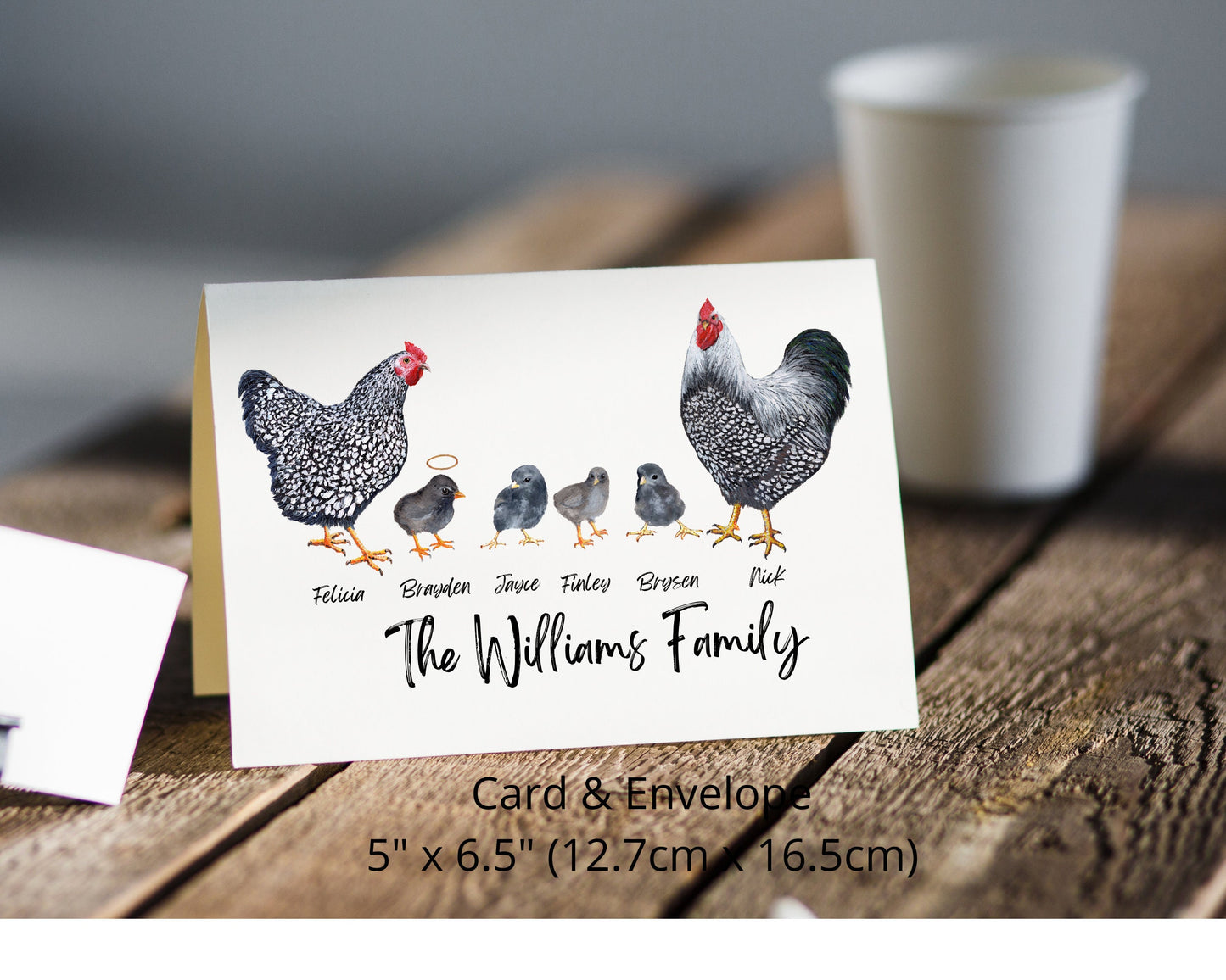 Chicken Family Card, Rooster Family Card, Happy Birthday Mother Clucker, Chicken Birthday Card, Mother's Day Card, Gift For Mom, Chicken Art