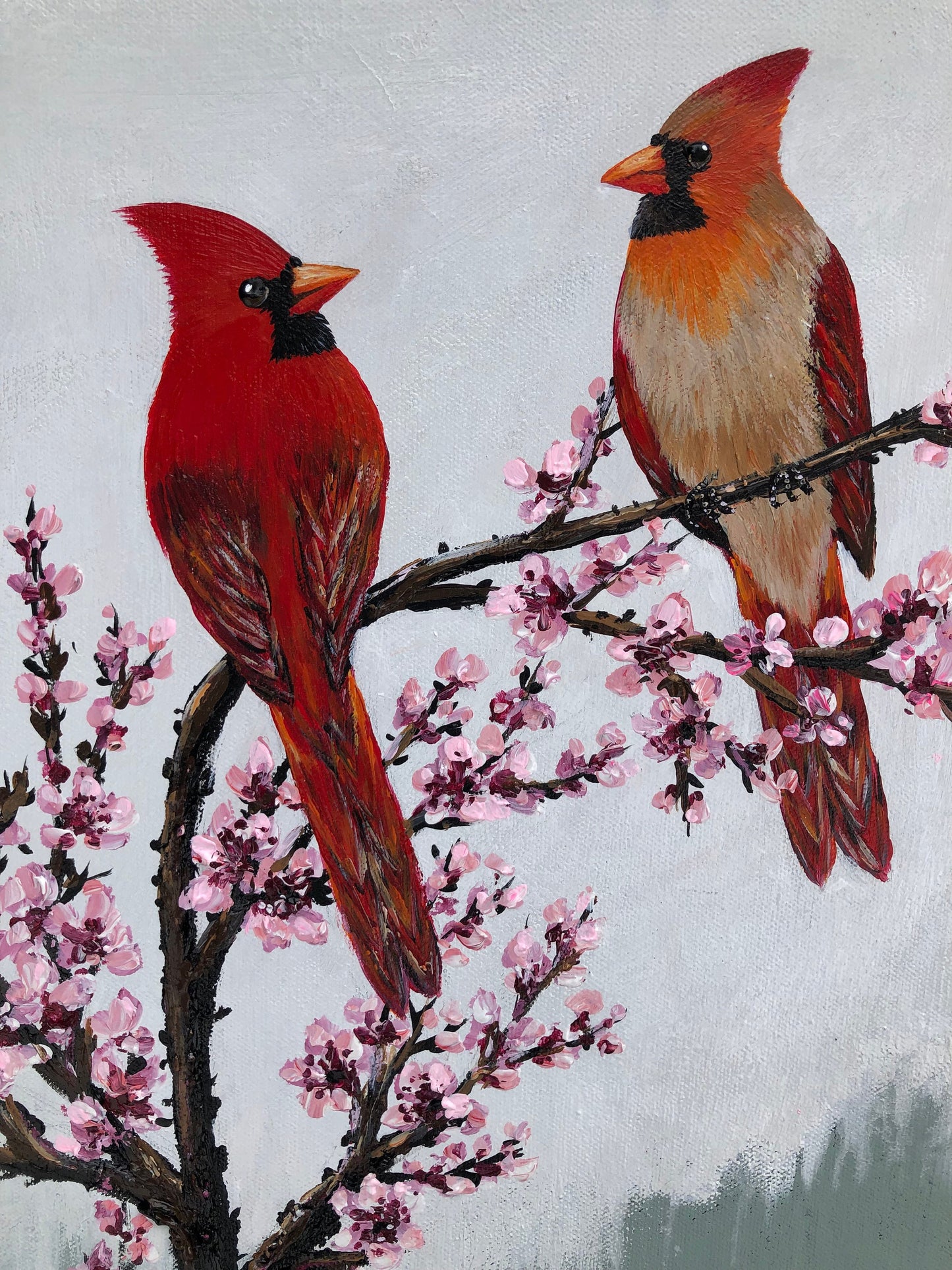 Cardinal Painting, Unique Wedding Gift for Couple