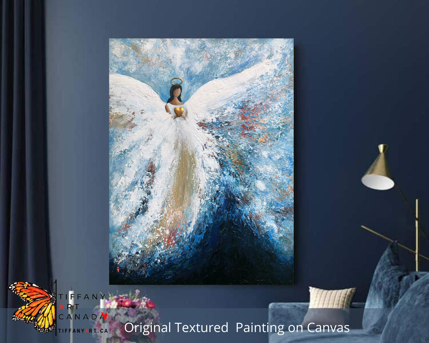 Abstract Angel with heart painting