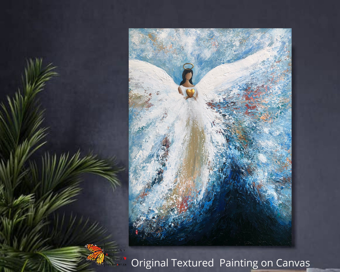 Abstract Angel with heart painting