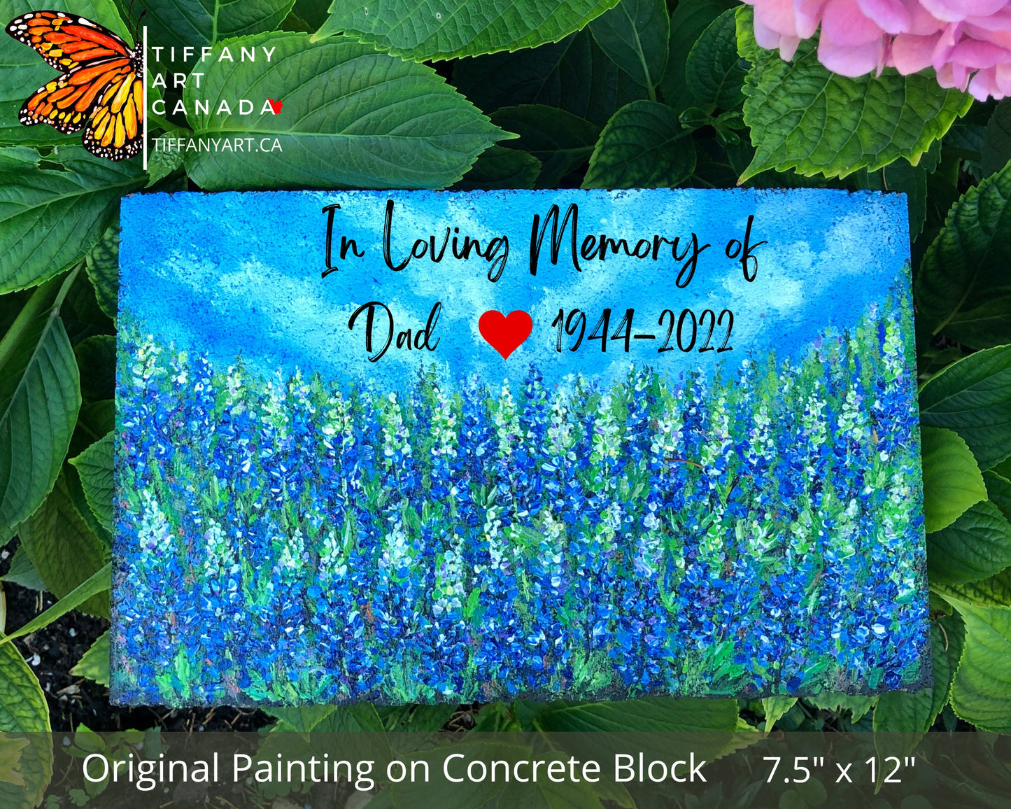 Hand Painted Echinacea Flowers Block