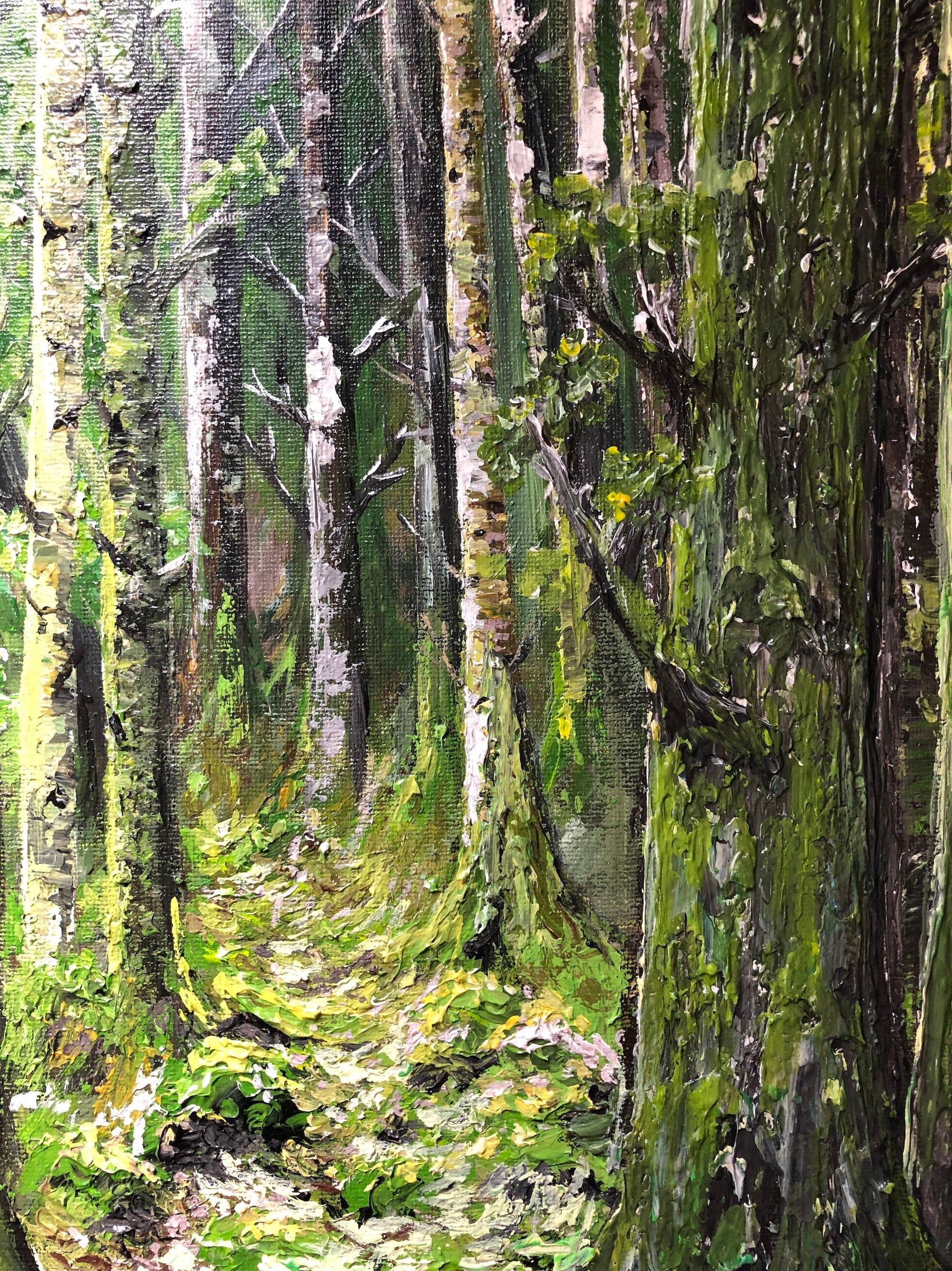 Forest painting Landscape painting Forest wall art Forest