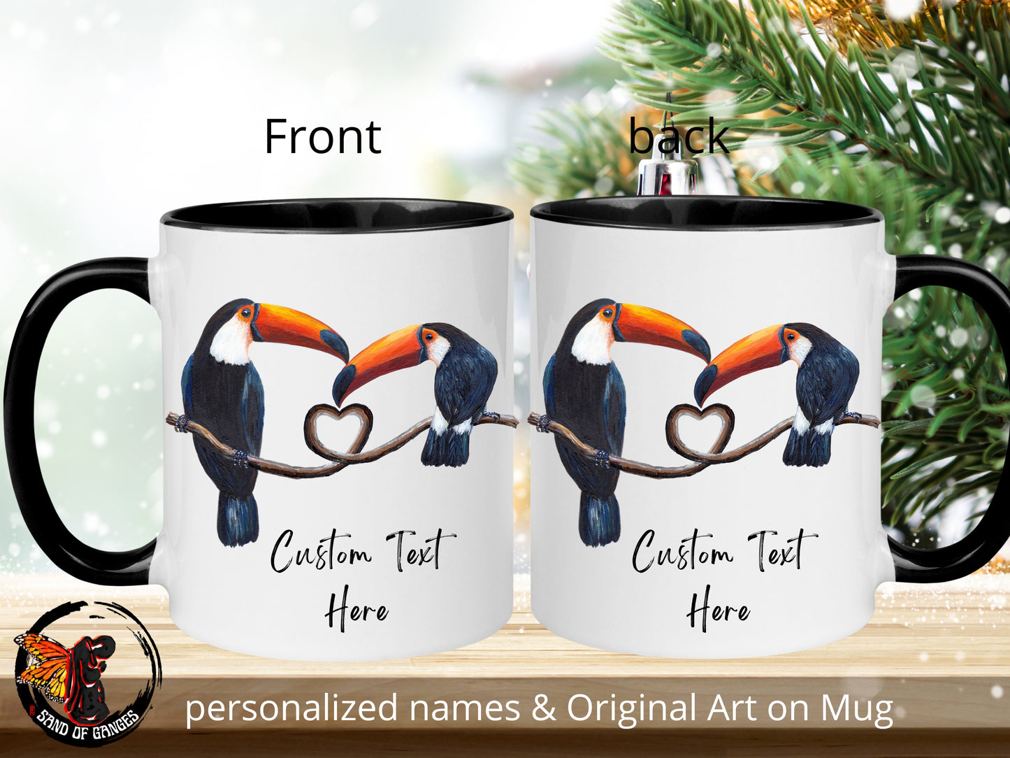 Personalized Sun Conure Couple Mug